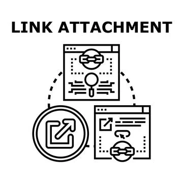 Link attachment creating digital connection concept vector Illustrazione stock