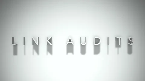 Link audits 3D title animation with shadows on a white background Stock Footage 296928807