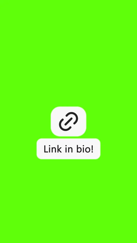 Link in bio – Link Icon and Text – 4K Vertical Reels Overlay | Green Screen Stock Footage 323396401