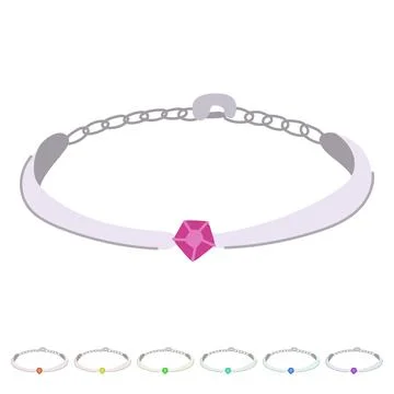 Link bracelet silver vector cartoon graphic Stock Illustration