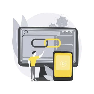 Link building abstract concept vector illustration. イラスト素材