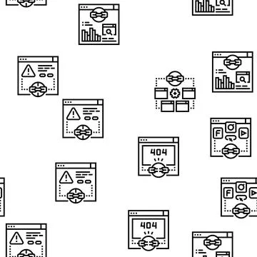 Link Building And Optimization Vector Seamless Pattern Stock Illustration