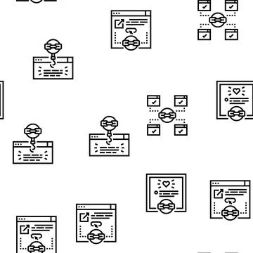 Link Building And Optimization Vector Seamless Pattern Stock Illustration