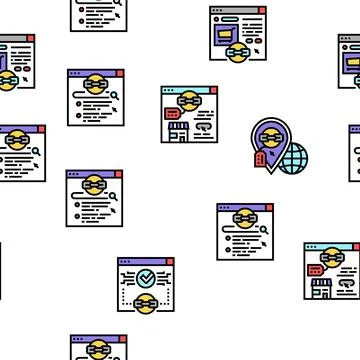 Link Building And Optimization Vector Seamless Pattern 스톡 일러스트