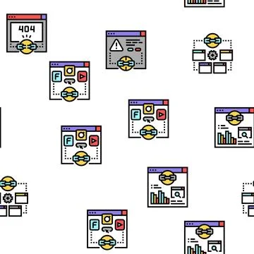 Link Building And Optimization Vector Seamless Pattern Stock Illustration