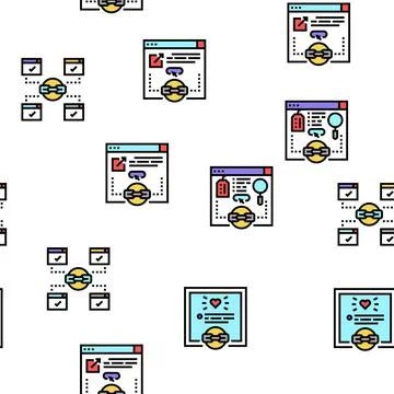 Link Building And Optimization Vector Seamless Pattern Stock Illustration