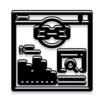 Link building and search engine optimization concepts イラスト素材