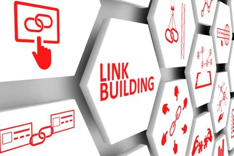 LINK BUILDING concept cell background 3d illustration Stock Illustration