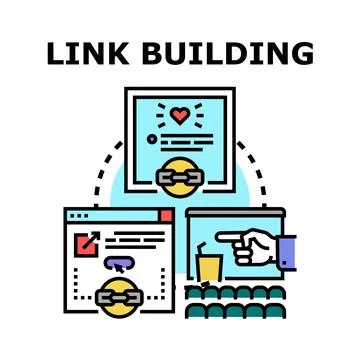 Link building concept maximizing search engine optimization success Stock Illustration