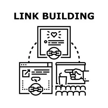 Link building concept maximizing search engine optimization success Ilustración de archivo