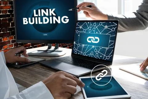 LINK BUILDING Connect Link Communication Contact Network. 写真素材