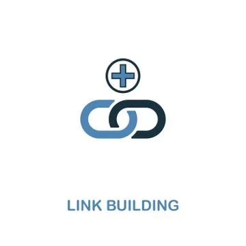 Link Building creative icon in two colors. Premium style design from web Stock Illustration
