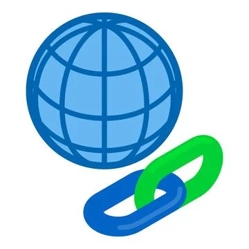 Link building icon, isometric style Stock Illustration