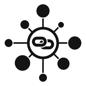 Link building network icon creating connections data Ilustración de archivo