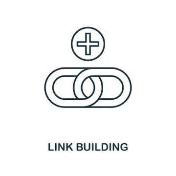 Link Building outline icon. Simple design from web development icon collection Stock Illustration