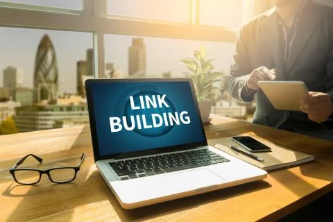 LINK BUILDING Stockfoto's