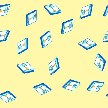 Link building seo isometric icon seamless pattern Illustrazione stock