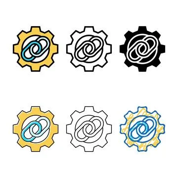 Link building seo stylized color icon vector Ilustración de archivo