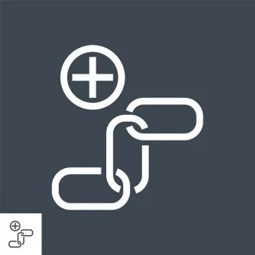 Link Building Vector Glyph Icon Stock Illustration