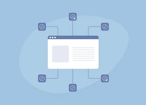 Link Building - Website SEO strategy concept. Organic natural and paid backlinks Stock Illustration