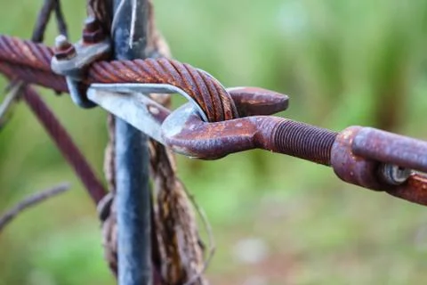 The link of the cable pulled. Stock Photos