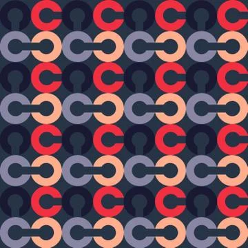 Link chain block seamless pattern Illustrazione stock