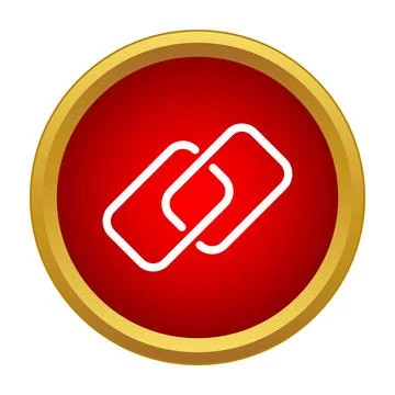 Link chain connection icon on red button Stock Illustration
