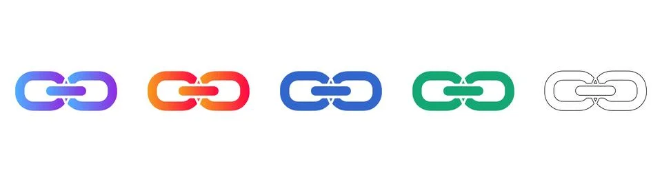 Link Chain Connection Icon Set Stockillustratie
