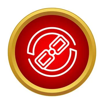 Link chain connection symbol inside red circle icon Stock Illustration