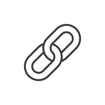 Link chain, icon in line design. Link, chain, connection, bond, unity, network Stockillustratie