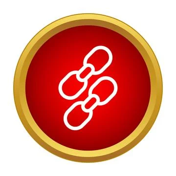 Link chain icon on a red background Illustrazione stock