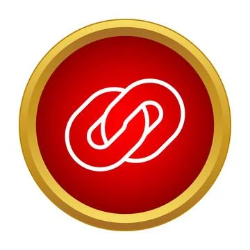 Link chain icon symbolizing connection and hyperlink Stock Illustration