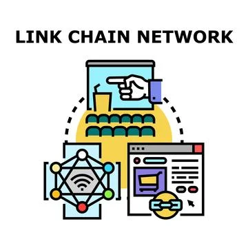 Link chain network concept for digital communication Stock Illustration