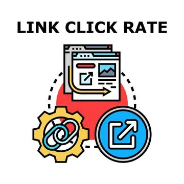Link click rate vector concept illustration イラスト素材