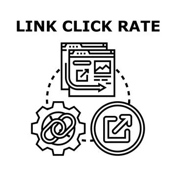 Link click rate vector concept illustration Stock Illustration