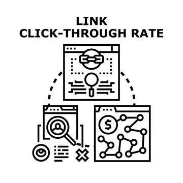 Link click through rate concept optimizing website traffic Stock Illustration