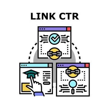 Link click through rate concept illustration Stock Illustration