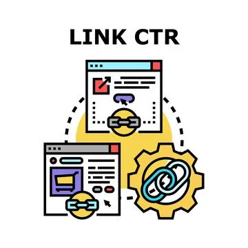Link click through rate concept optimizing connection Stock Illustration