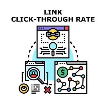Link click through rate concept optimizing website traffic Illustrazione stock