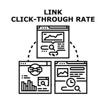 Link click through rate optimizing web page analytics Stock Illustration