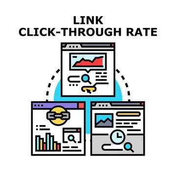 Link click through rate optimizing web page analytics Stock Illustration