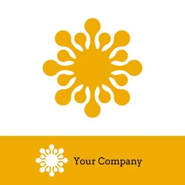 Link Connected rounded shapes vector logo. Sun and Sunflower Logo. For Comp.. Stock Illustration