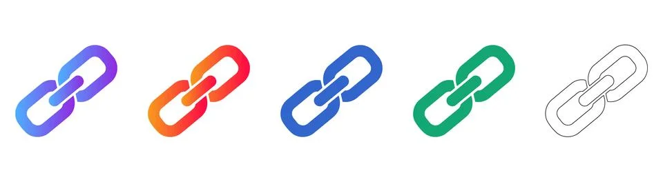 Link Connection Chain Gradient Icon Set Stock-Illustration