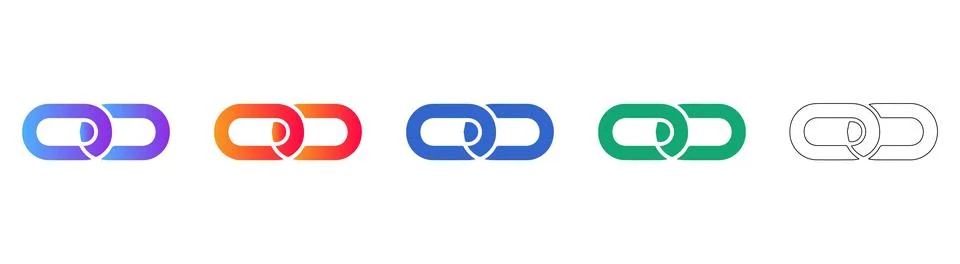 Link Connection Icons Stock Illustration