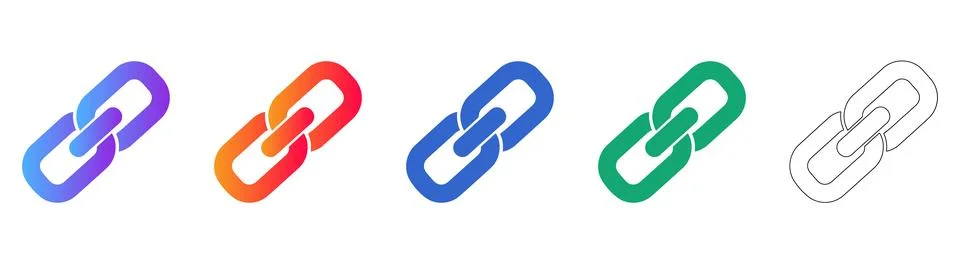 Link Connection Network Icons Illustrazione stock