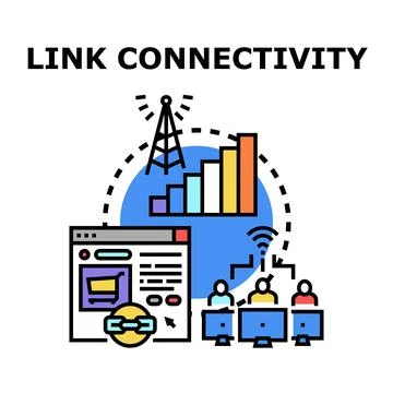 Link connectivity concept collaborating on social web network Stock Illustration