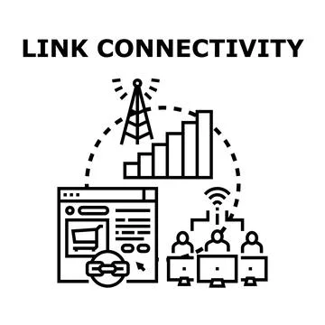 Link connectivity concept collaborating on social web network Stock Illustration