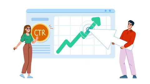 Link ctr click through rate vector Stock Illustration