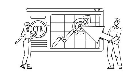 Link ctr click through rate vector Stock Illustration