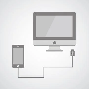 Link data to computer Stock Illustration